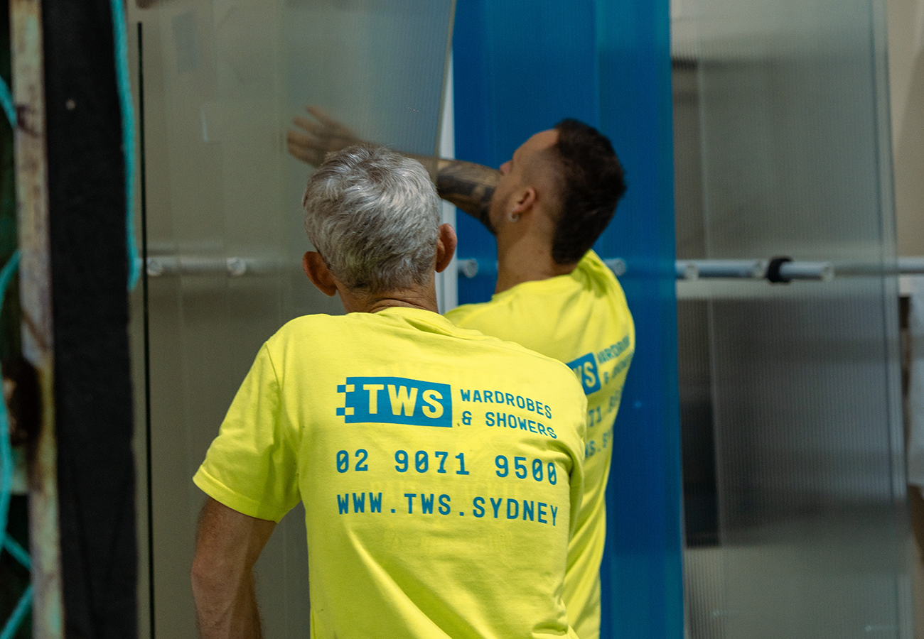 The installation team working together.